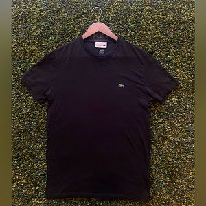 Lacoste Black Short Sleeve Tee, Regular Fit, Size Small.